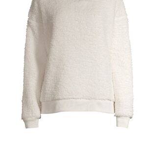 Secret Treasures Cream Fleece Sherpa Top, Ceeam